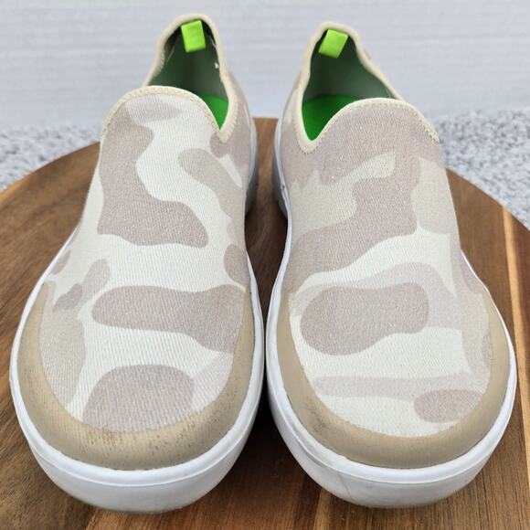 Oofos Womens 6 Oomg eeZee Low White Tan Camo Casual Recovery Daily Slip On Shoe - Picture 7 of 14